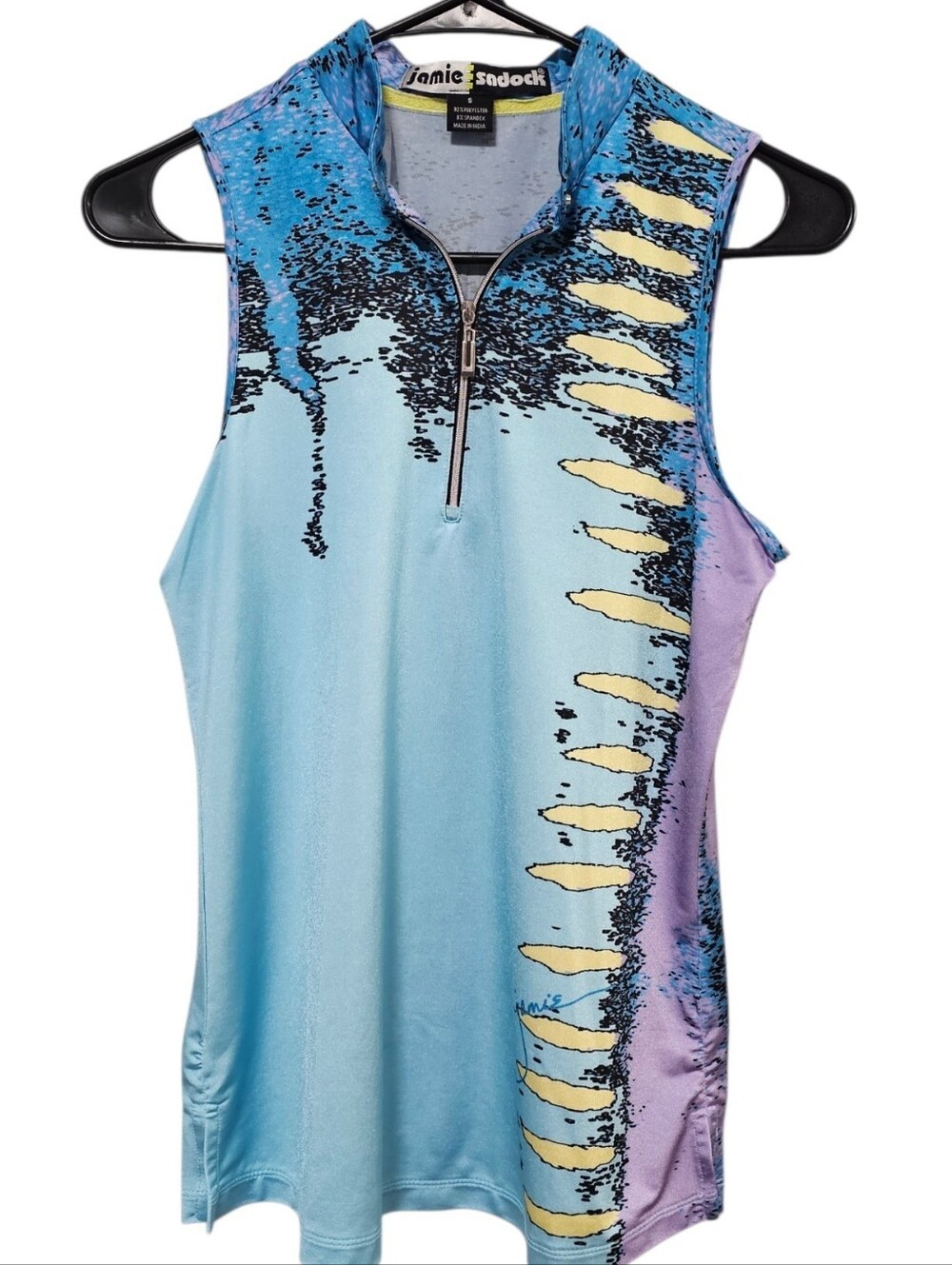 Jamie Sadock Women's Blue & Purple Sleeveless Performance Quarter Zip Size S